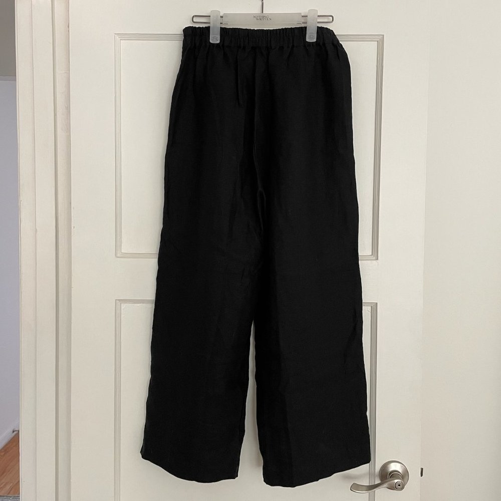 Deiji Studios Rise Linen Pant | Black | S/M - Picture 4 of 5